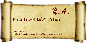 Matriszottó Alba névjegykártya